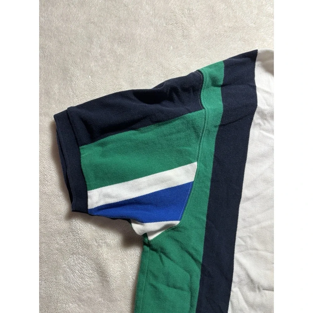 Vintage Striped Chaps Ralph Lauren Polo Shirt RL Logo Patch Size Large